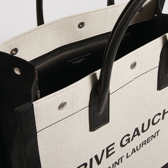 MSRP $1,995 NWT Authentic Saint Laurent Rive Gauche Tote Bag in Greggio Nero! - Picture 8 of 16